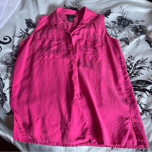 City Silk Hot Pink Y2K Silk Top